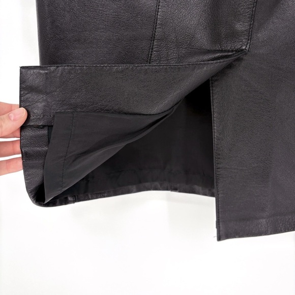 SUZELLE | Vintage 80's High-Waisted Leather Pencil Skirt in Black | Sz S - Picture 9 of 11